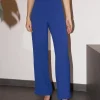 Erotokritos Bottoms*Amber - Wide Leg Fluid Crepe Pants - Blue