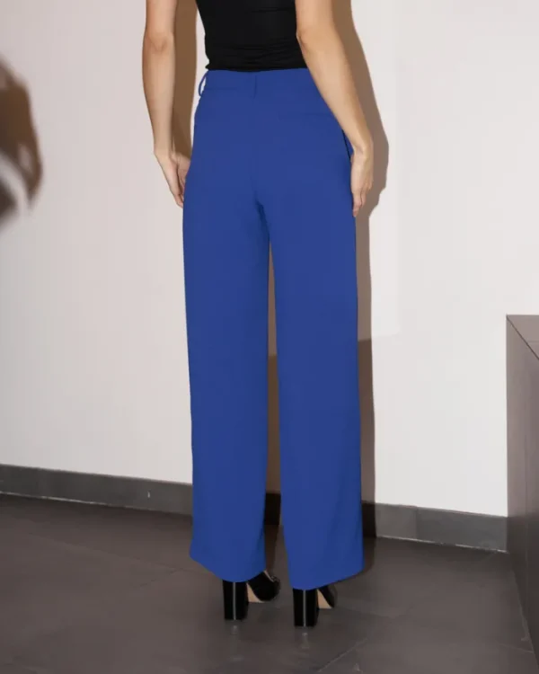 Erotokritos Bottoms*Amber - Wide Leg Fluid Crepe Pants - Blue