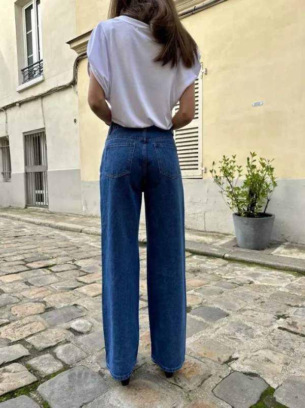 Erotokritos Bottoms*Beebee-Diamond Cut Wide Leg Jeans