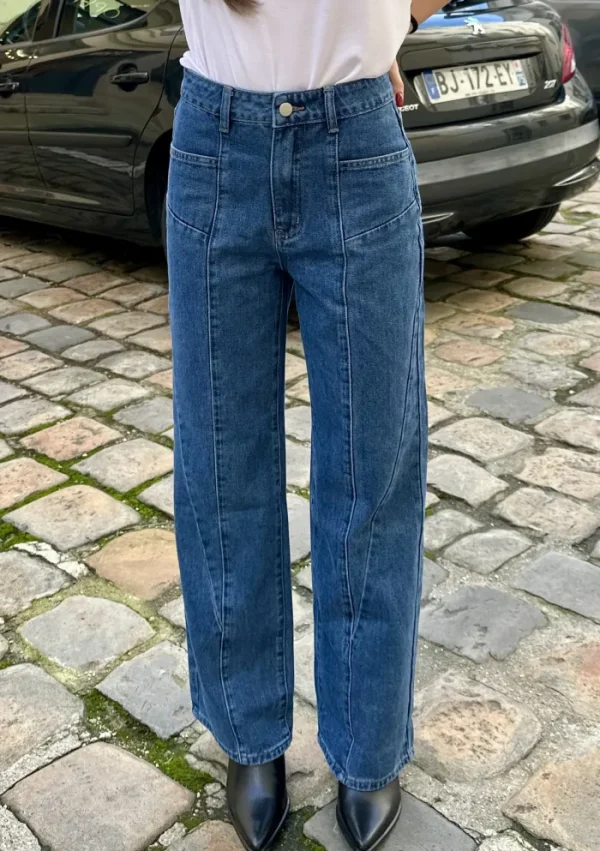 Erotokritos Bottoms*Beebee-Diamond Cut Wide Leg Jeans