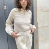 Erotokritos Knitwear | Tops & Shirts*Bibi-Fluffy Textured Sweater with Doll Collar