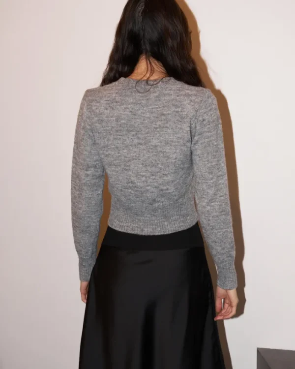 Erotokritos Knitwear | Tops & Shirts*Birdie - Knitted Crop Cardigan - Grey Melange