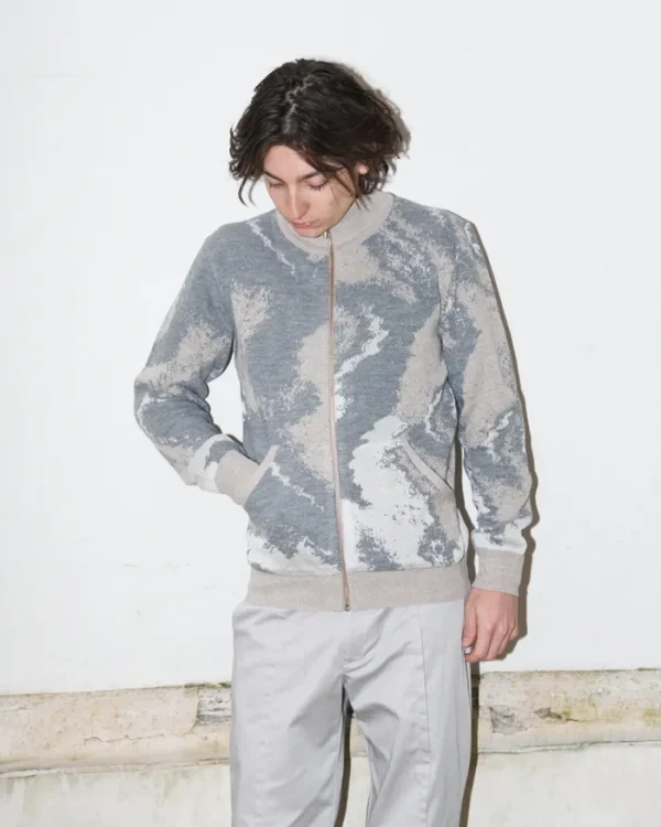 Erotokritos Knitwear | Coats & Jackets*Bowen - Knitted Jacket with pockets - Abstract Marble