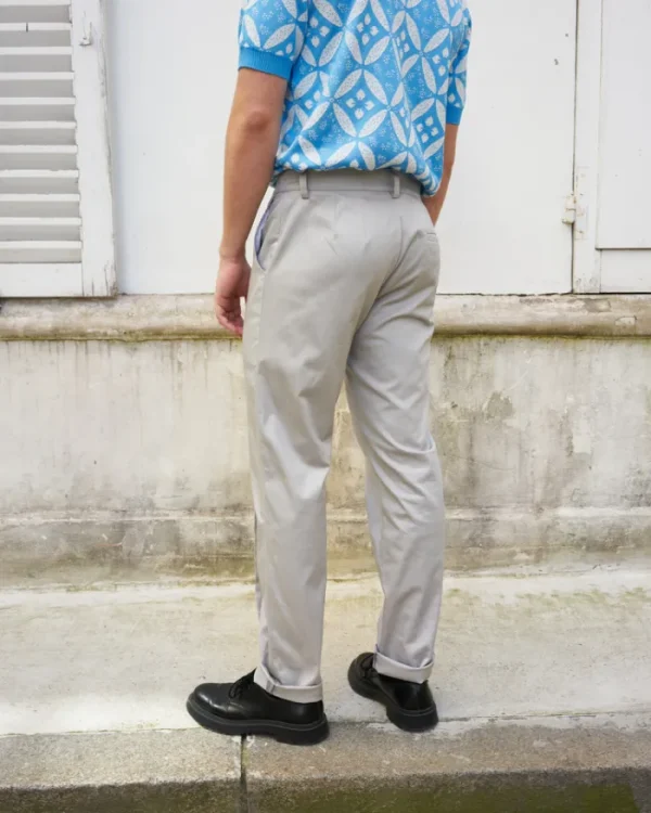 Erotokritos Bottoms*Damien-Tailored Pants With Middle Pleat-Grey