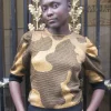 Erotokritos Knitwear | Tops & Shirts*Desma Puff Sleeve Gold Sparkle Sweater