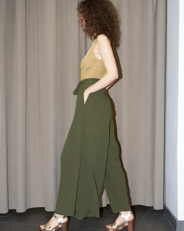 Erotokritos Bottoms*Dina-Silk Palazzo Pants