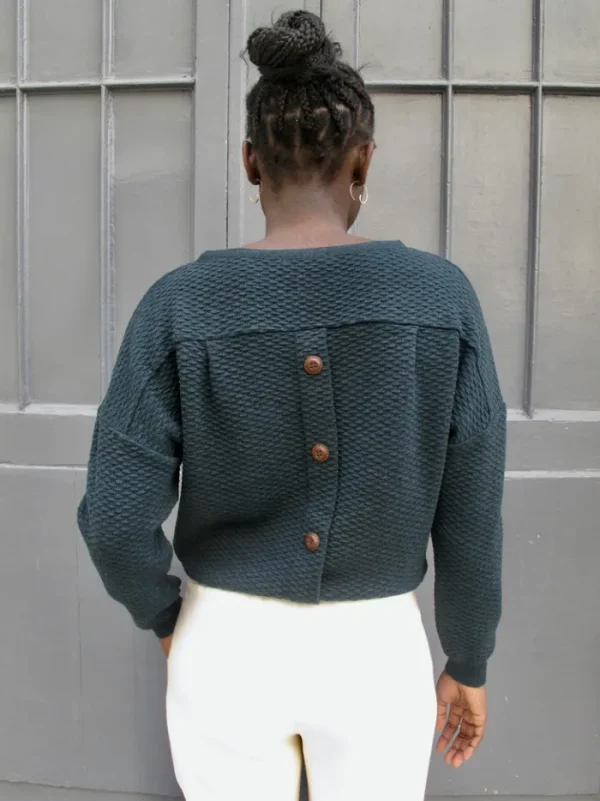 Erotokritos Knitwear | Tops & Shirts*Fay Relaxed shape textured sweater-night green