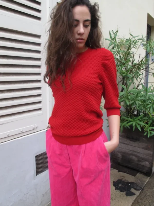 Erotokritos Knitwear | Tops & Shirts*Filia Textured Sweater-Red