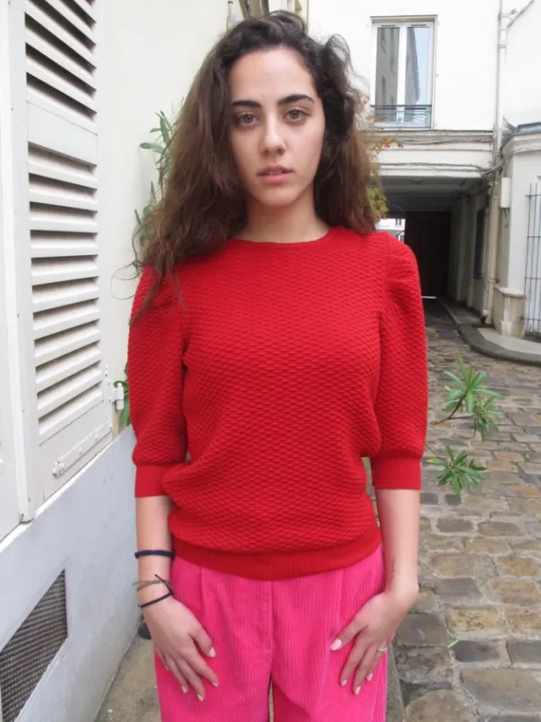 Erotokritos Knitwear | Tops & Shirts*Filia Textured Sweater-Red
