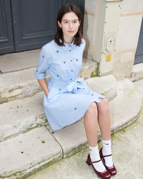 Erotokritos Dresses*Gema - Embroidered Short Shirt Dress -