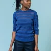 Erotokritos Knitwear | Tops & Shirts*Irene - Knitted Mesh and Flat Knit Puffy Sleeve Sweater