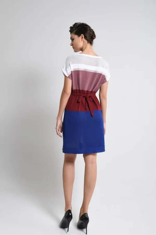 Erotokritos Knitwear | Dresses*Jany - Knitted Large Stripe Short Dress