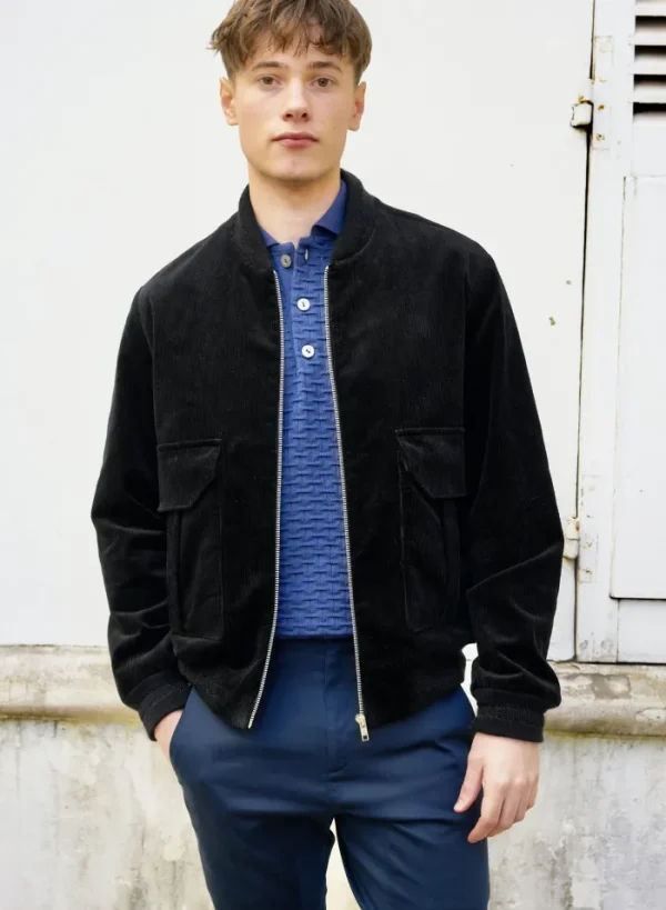 Erotokritos Coats & Jackets*Liam -Corduroy BomberJacket-Black