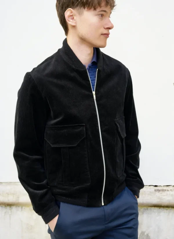 Erotokritos Coats & Jackets*Liam -Corduroy BomberJacket-Black