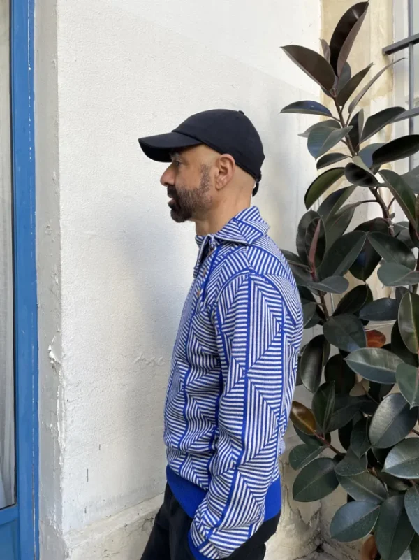 Erotokritos Knitwear | Tops & Shirts*Loras - Geometric Jacquard Turtle Neck Sweater - Blue