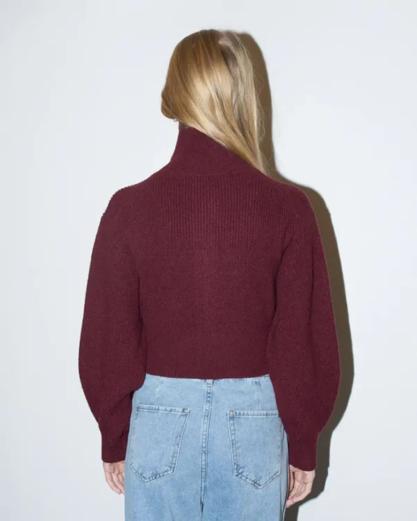 Erotokritos Knitwear | Coats & Jackets*Lupita - Crop high neck Cardigan - Burgundy