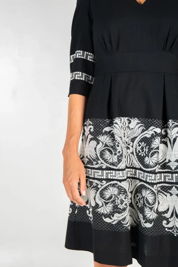 Erotokritos Dresses*Mayliss - Embroidered Dress with Pleated Skirt