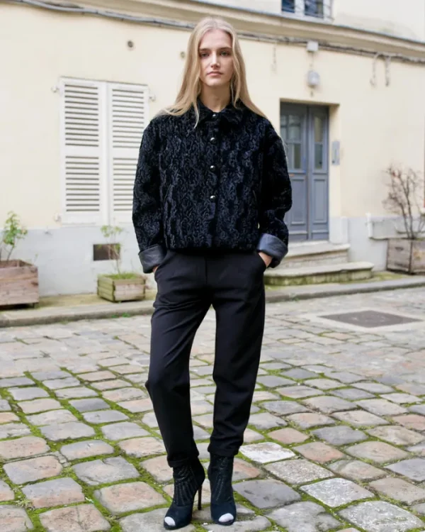 Erotokritos Coats & Jackets*Moira - Crop Faux Astrakhan Jacket
