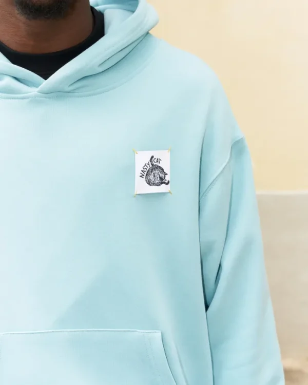 Erotokritos T-Shirts & Sweatshirts | Tops & Shirts*Nasty Cat-Oversize Fit Luxury Hoody-Pastel Blue