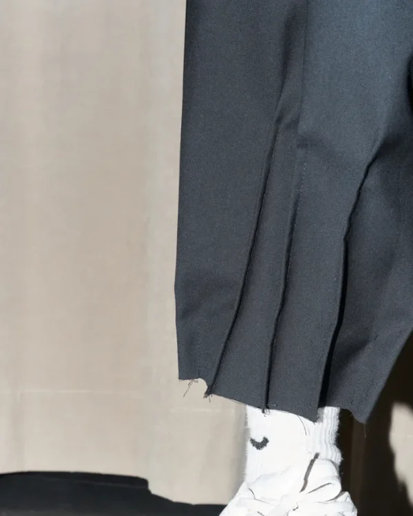 Erotokritos Bottoms*NCB - Deconstructed Knife Pleat Raw Hem Pants