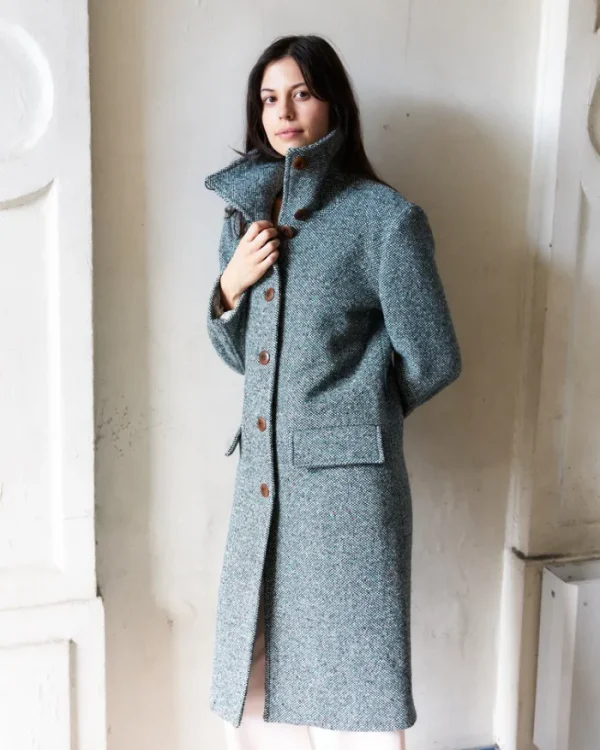 Erotokritos Coats & Jackets*Oleene-Tailored Tweed Coat-Green