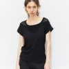 Erotokritos Knitwear | Tops & Shirts*Orsa - Jersey Top with mesh inserts - Black