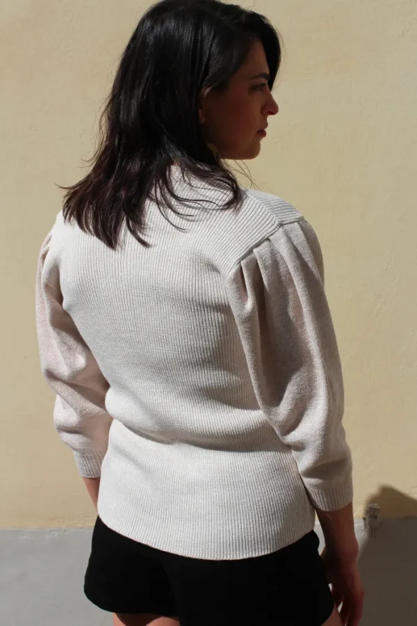 Erotokritos Coats & Jackets*Robyn-Pleated Sleeve Rib Cardigan