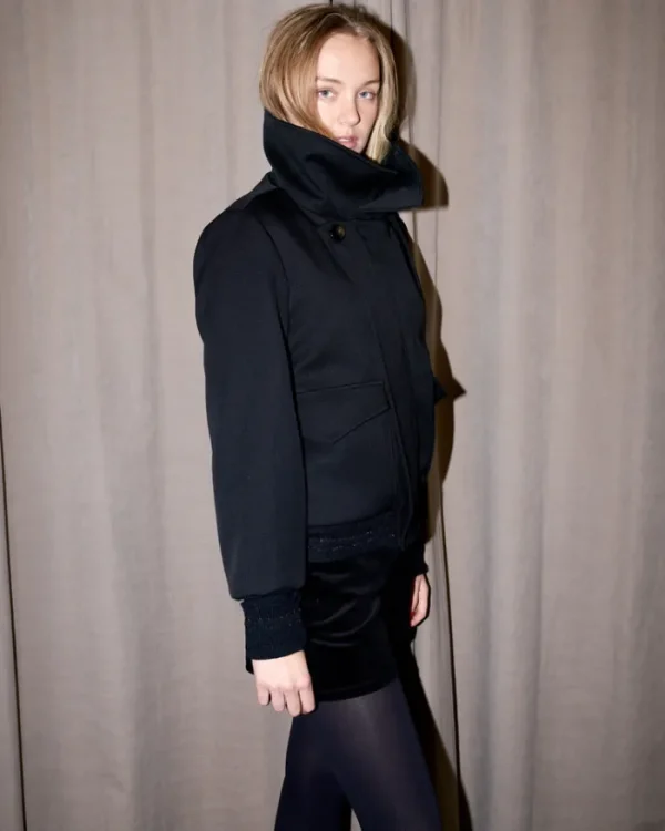 Erotokritos Coats & Jackets*Sylvio - High Neck Wool Jacket - Black