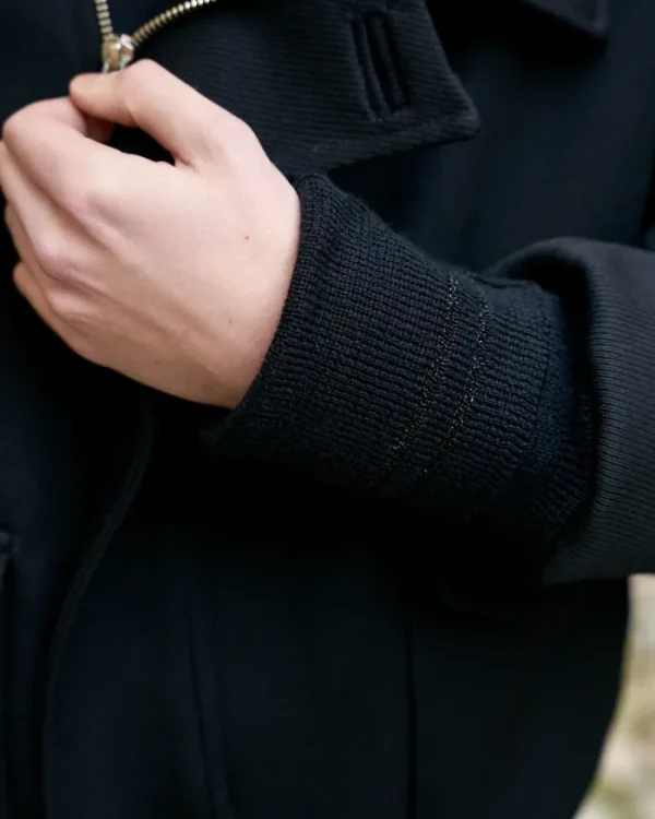Erotokritos Coats & Jackets*Sylvio M - High Neck Wool Jacket - Black