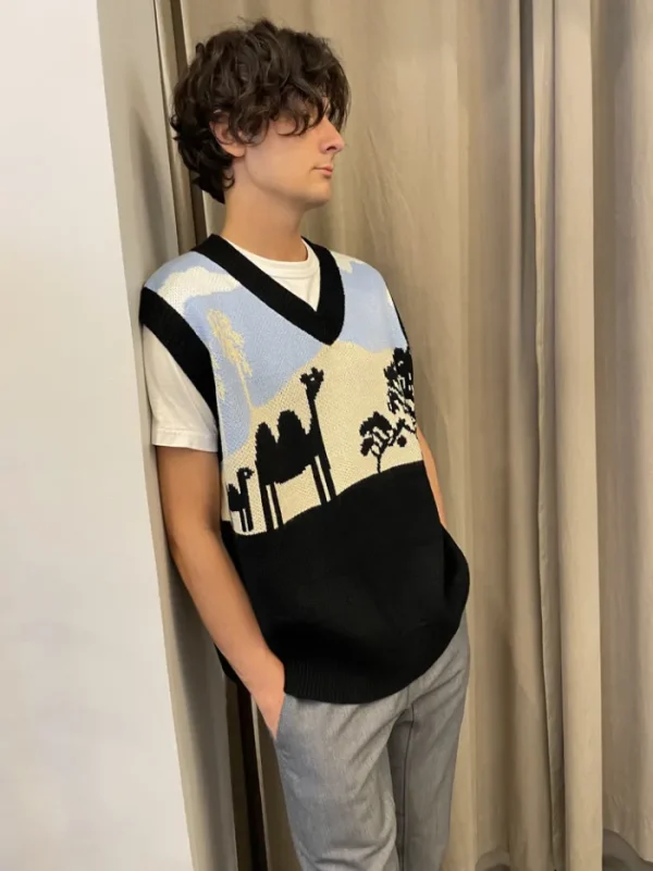 Erotokritos Knitwear | Tops & Shirts*Tupper - Oversized Knit Vest with Landscape Jacquard