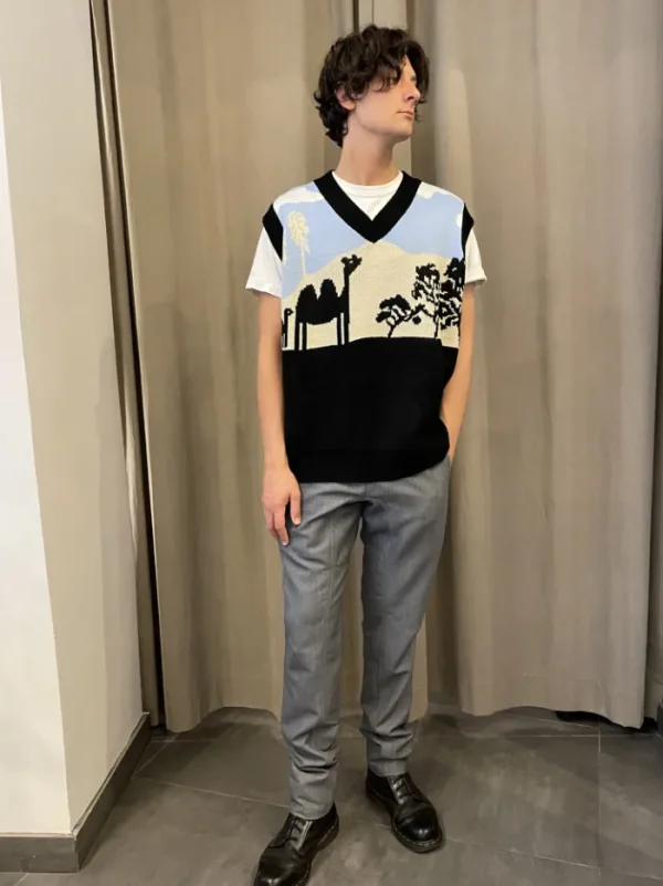 Erotokritos Knitwear | Tops & Shirts*Tupper - Oversized Knit Vest with Landscape Jacquard