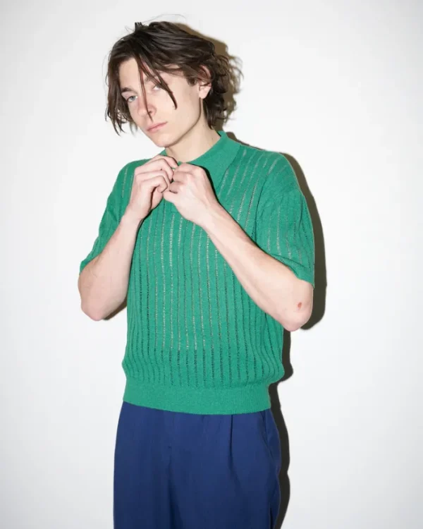 Erotokritos Tops & Shirts | Knitwear*Wesley - Crepe Knit Polo Shirt - Green