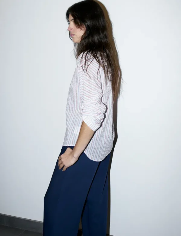 Erotokritos Tops & Shirts*Whitney - Stripe Shirt -Red, Blue on White
