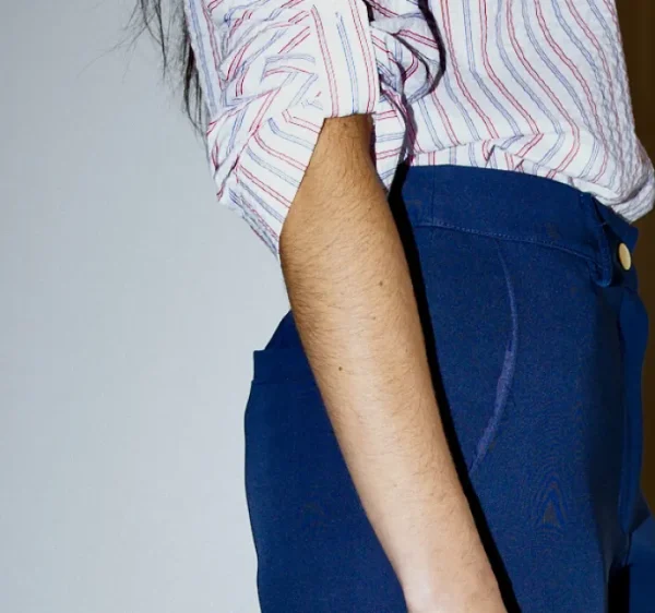 Erotokritos Tops & Shirts*Whitney - Stripe Shirt -Red, Blue on White