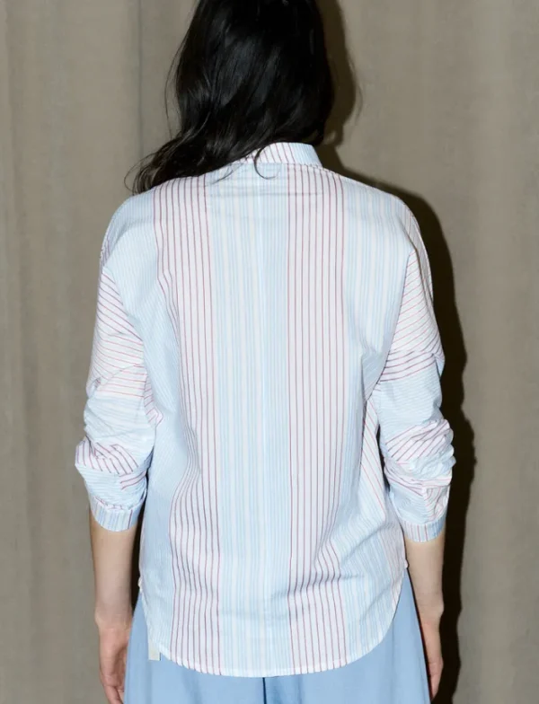 Erotokritos Tops & Shirts*Whitney Stripe Shirt - Light Blue/Red